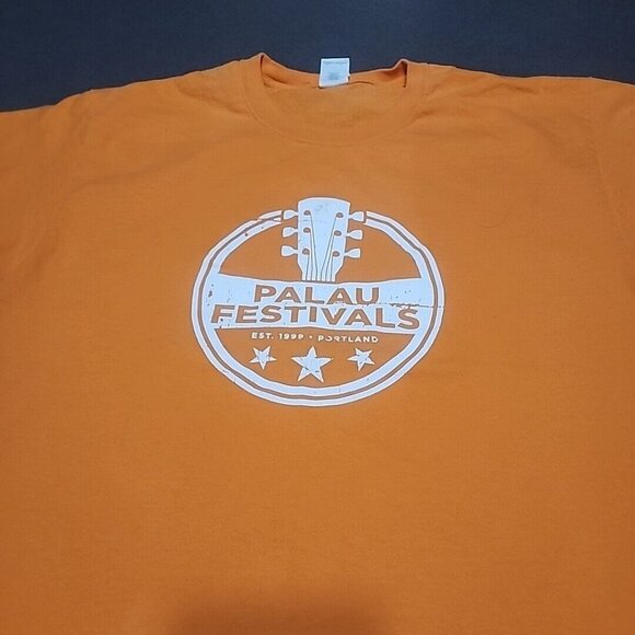 Palau Festivals Orange T-Shirt Gildan Ultra Cotton L Portland Graphic Design - Picture 1 of 5